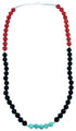 Multicolor And Sterling Silver Southwest Bead Necklace RX114623
